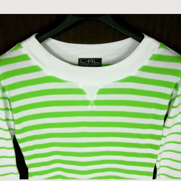 L-RL Lauren Active Sweater Size S Green Wh… - Picture 2 of 4